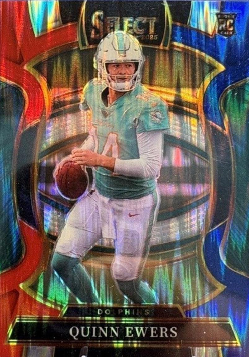 2025 Panini Select Quinn Ewers [Red Blue Prizm Shock] #82 card
