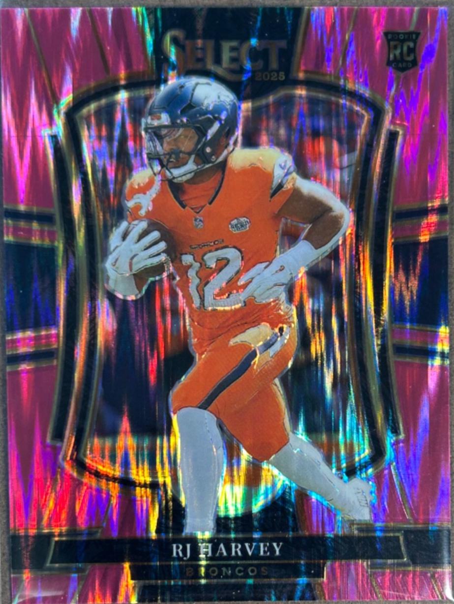 2025 Panini Select RJ Harvey [Pink Prizm Shock] #110 card