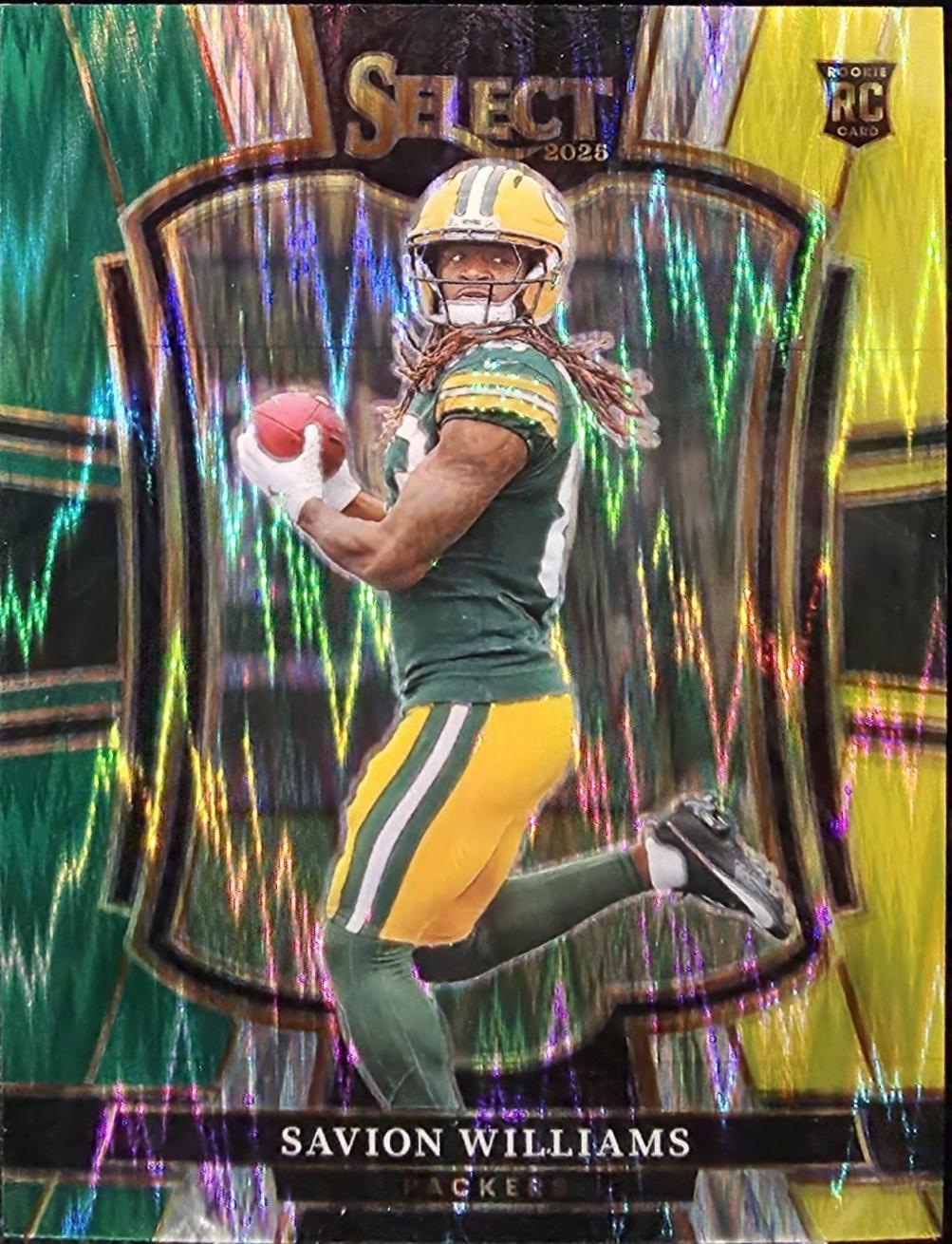 2025 Panini Select Savion Williams [Green Yellow Prizm Shock] #167 card