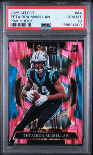 2025 Panini Select Tetairoa McMillan [Pink Prizm Shock] #44 card