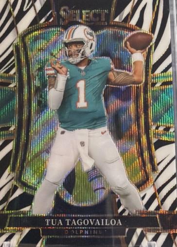 2025 Panini Select Tua Tagovailoa [Zebra Prizm] #181 card