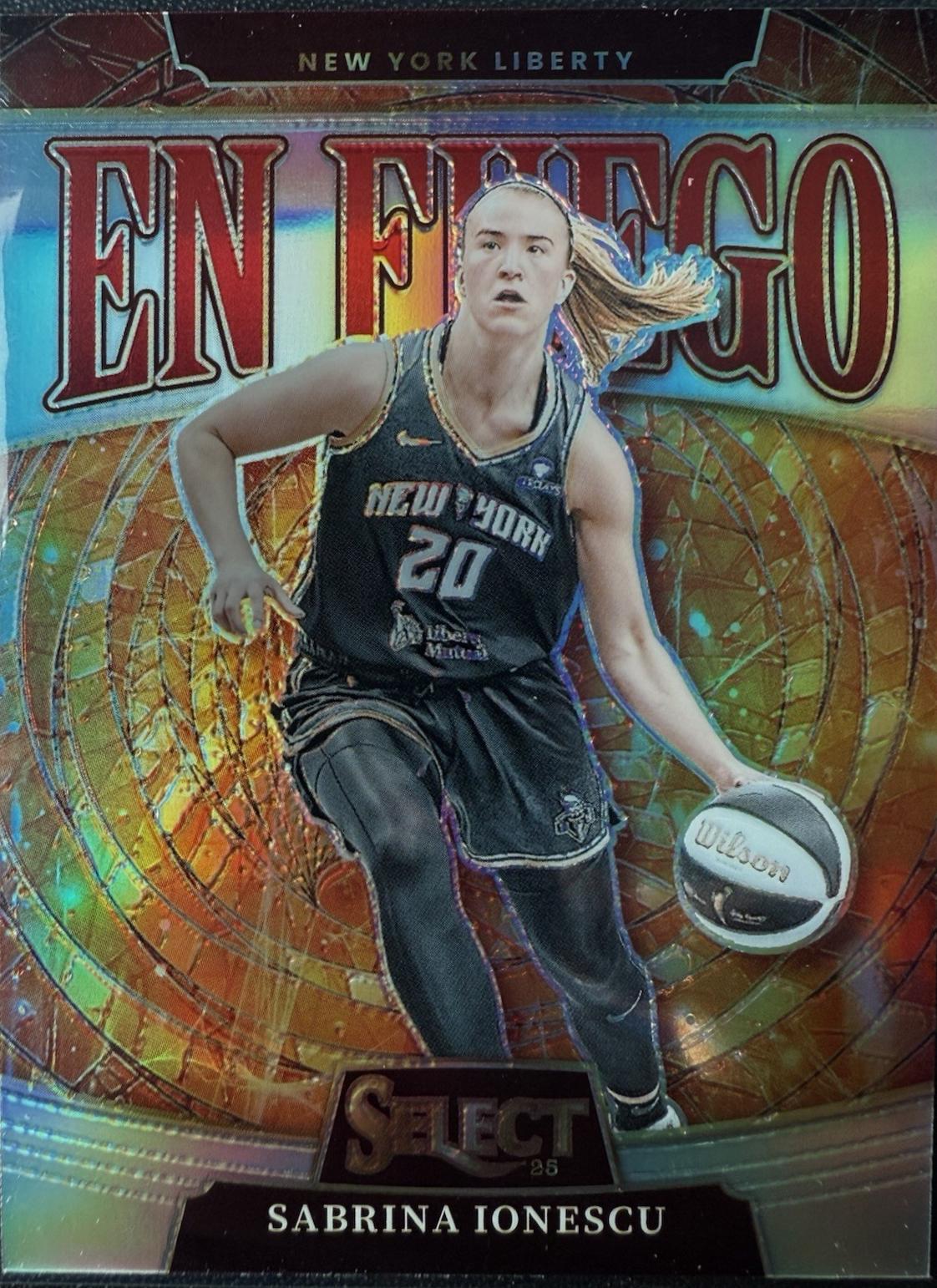 2025 Panini Select WNBA En Fuego Sabrina Ionescu [Silver] #11 card