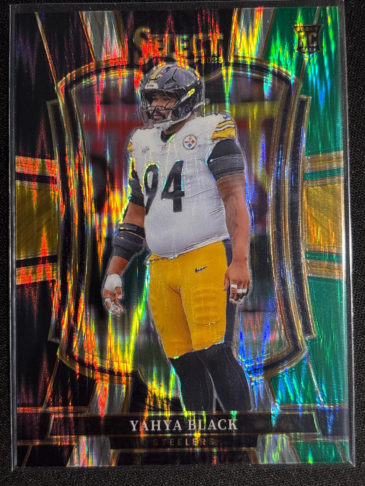 2025 Panini Select Yahya Black [Black Green Prizm Shock] #153 card