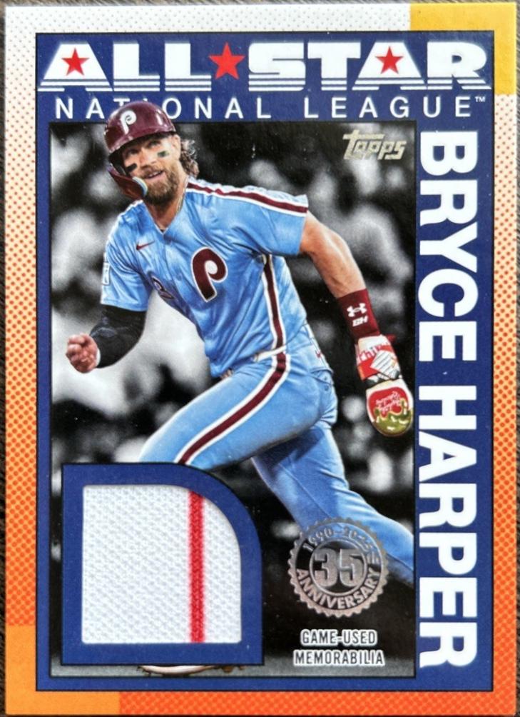 2025 Topps 1990 All-Star Relic Bryce Harper #90ASR-BH card