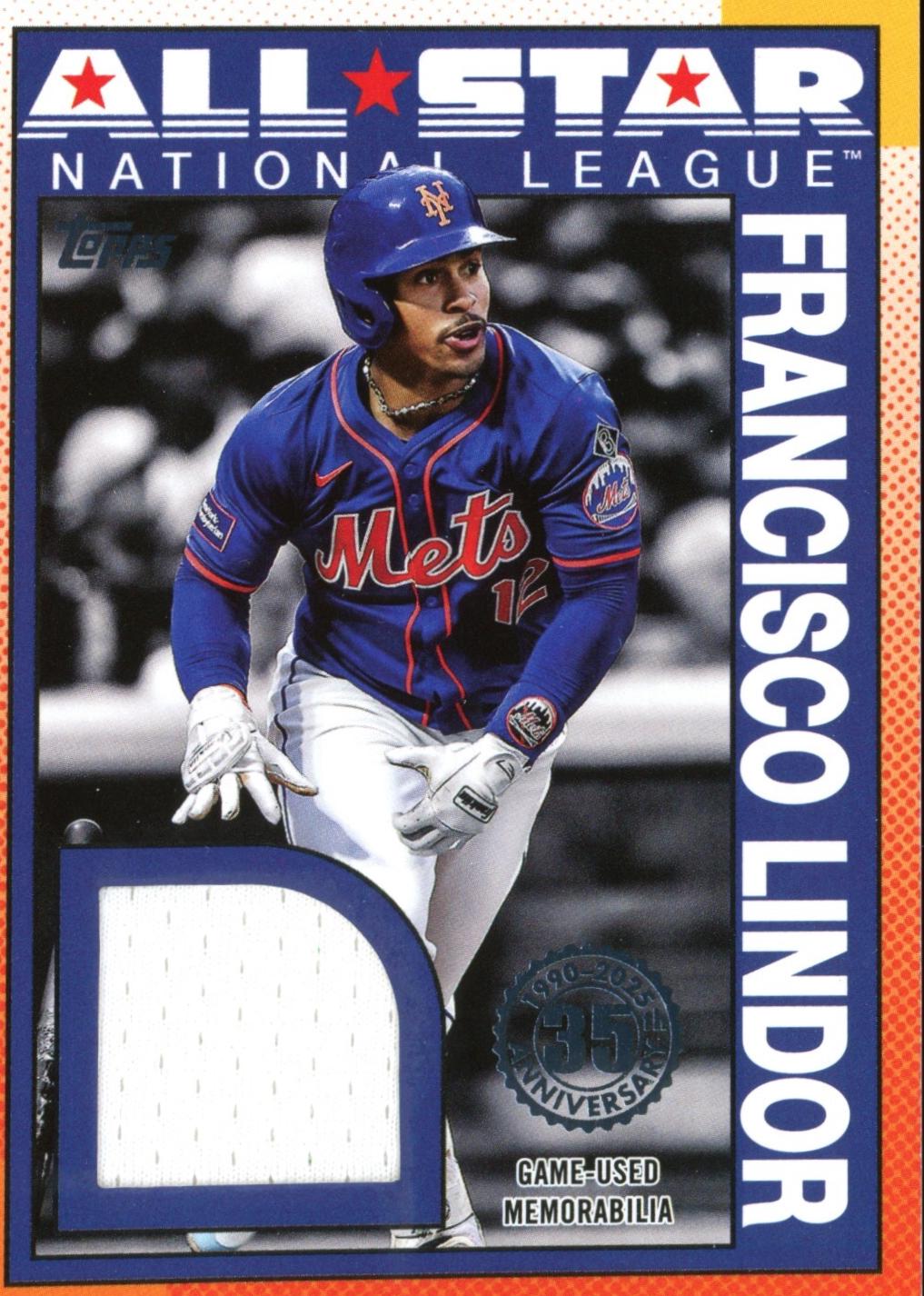 2025 Topps 1990 All-Star Relic Francisco Lindor #90ASR-FL card