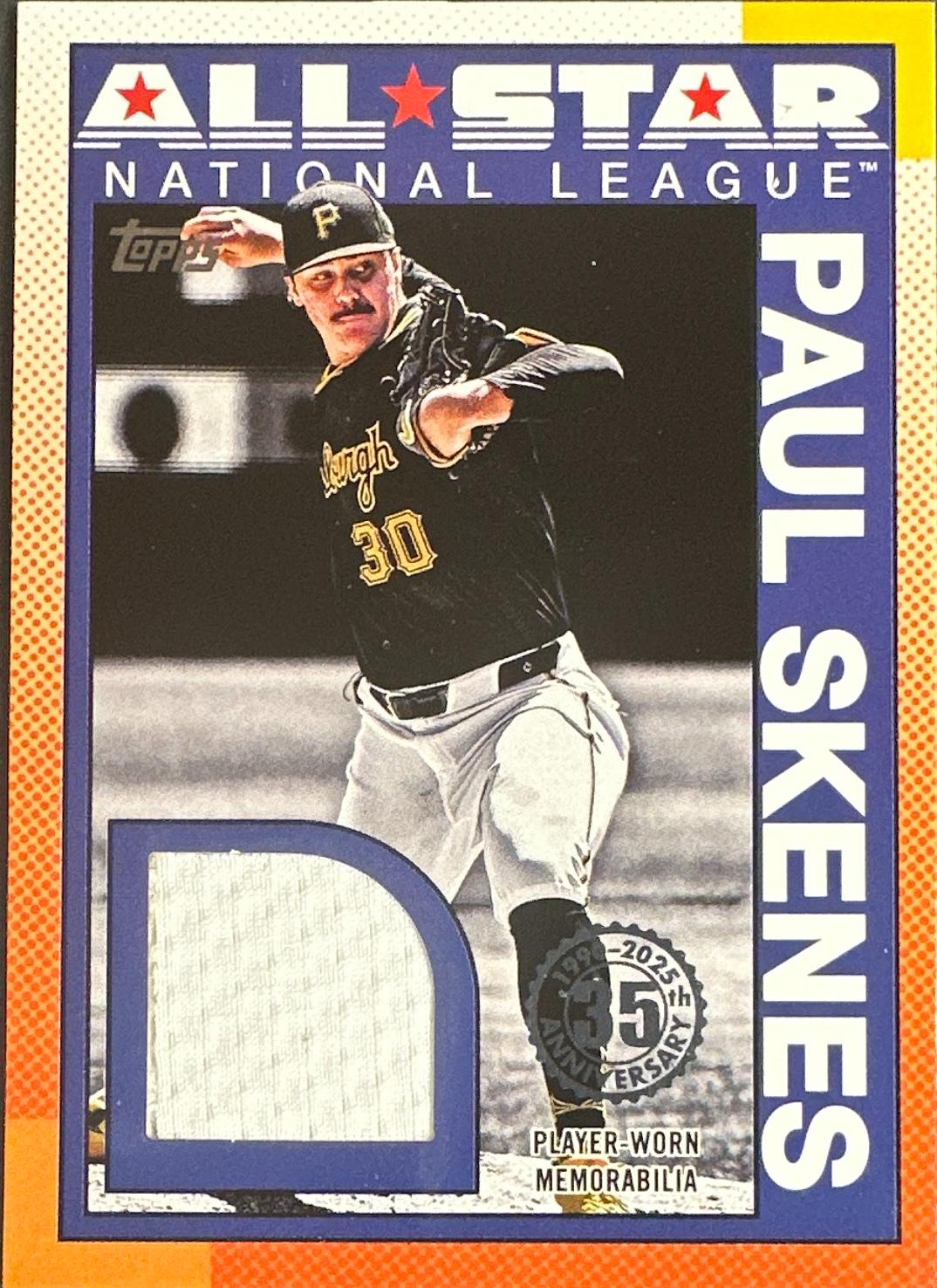 2025 Topps 1990 All-Star Relic Paul Skenes #90ASR-PS card
