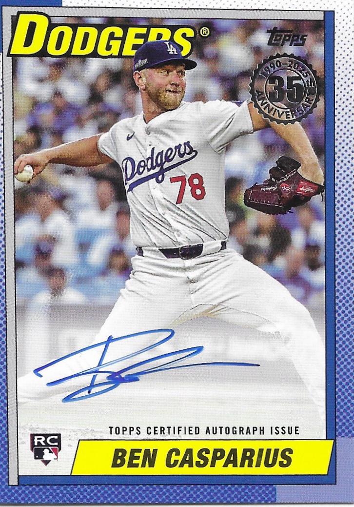 2025 Topps 1990 Autograph Ben Casparius #90B2-BCA card
