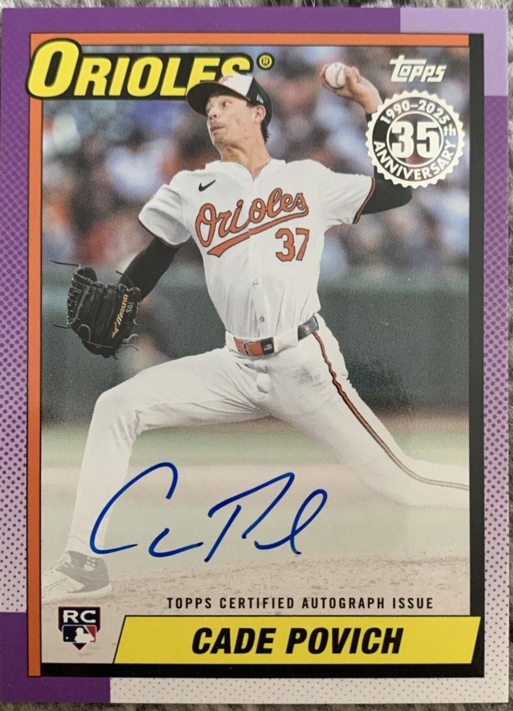 2025 Topps 1990 Autograph Cade Povich #90A-CP card