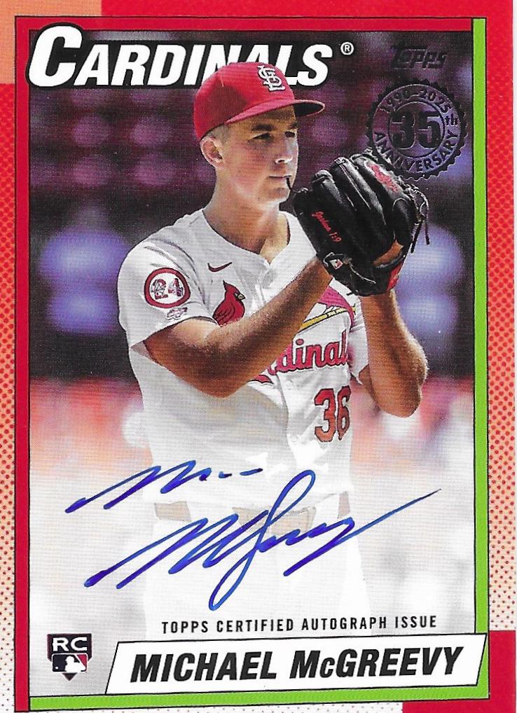 2025 Topps 1990 Autograph Michael McGreevy #90B2-MMC card