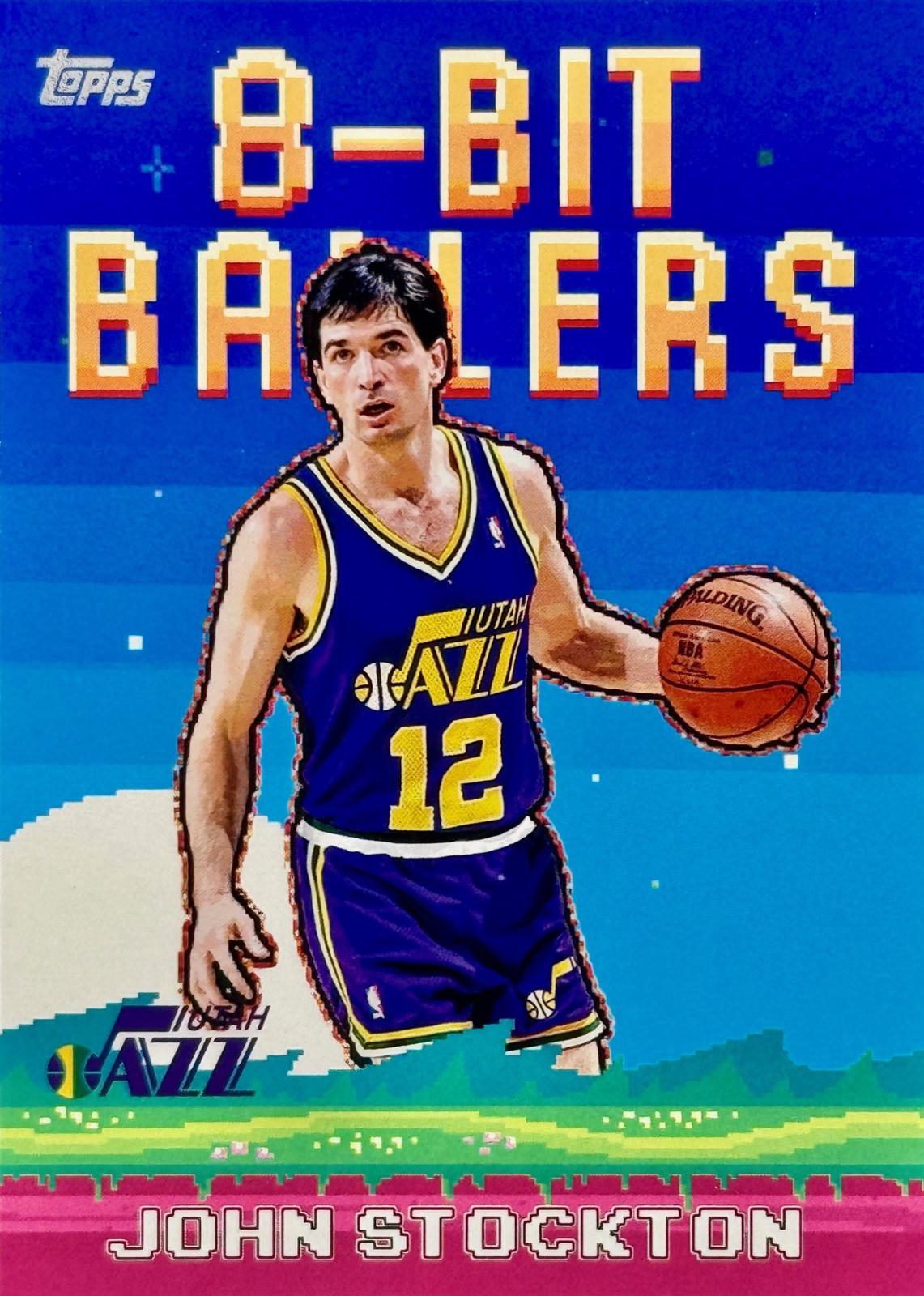 2025 Topps 8-Bit Ballers John Stockton #8B-24 card
