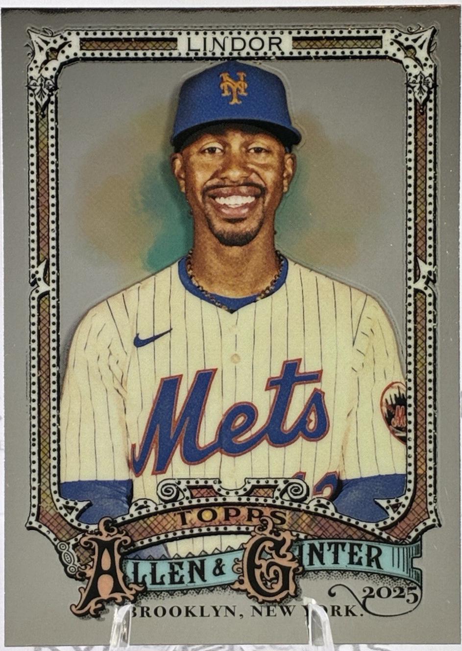 2025 Topps Allen and Ginter Francisco Lindor [Chrome Variation] #110 card
