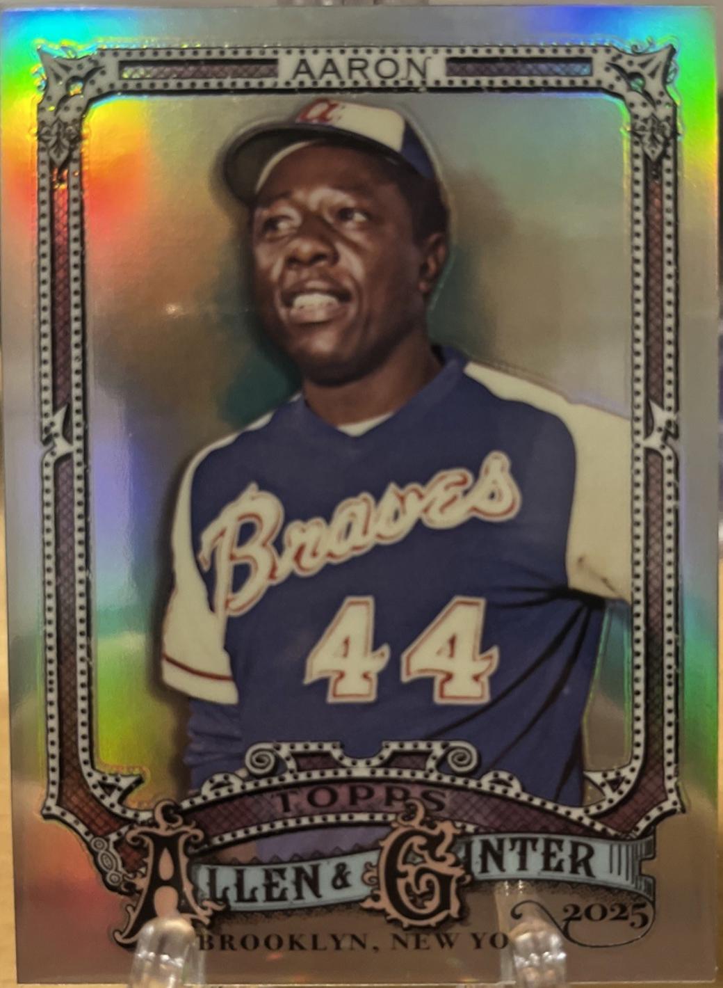 2025 Topps Allen and Ginter Hank Aaron [Refractor Chrome Variation] #13 card