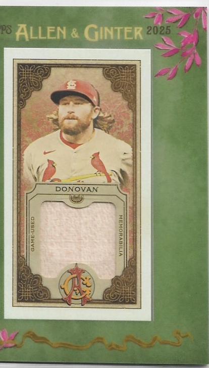 2025 Topps Allen and Ginter Mini Framed Relic Brendan Donovan #MFR-BD card