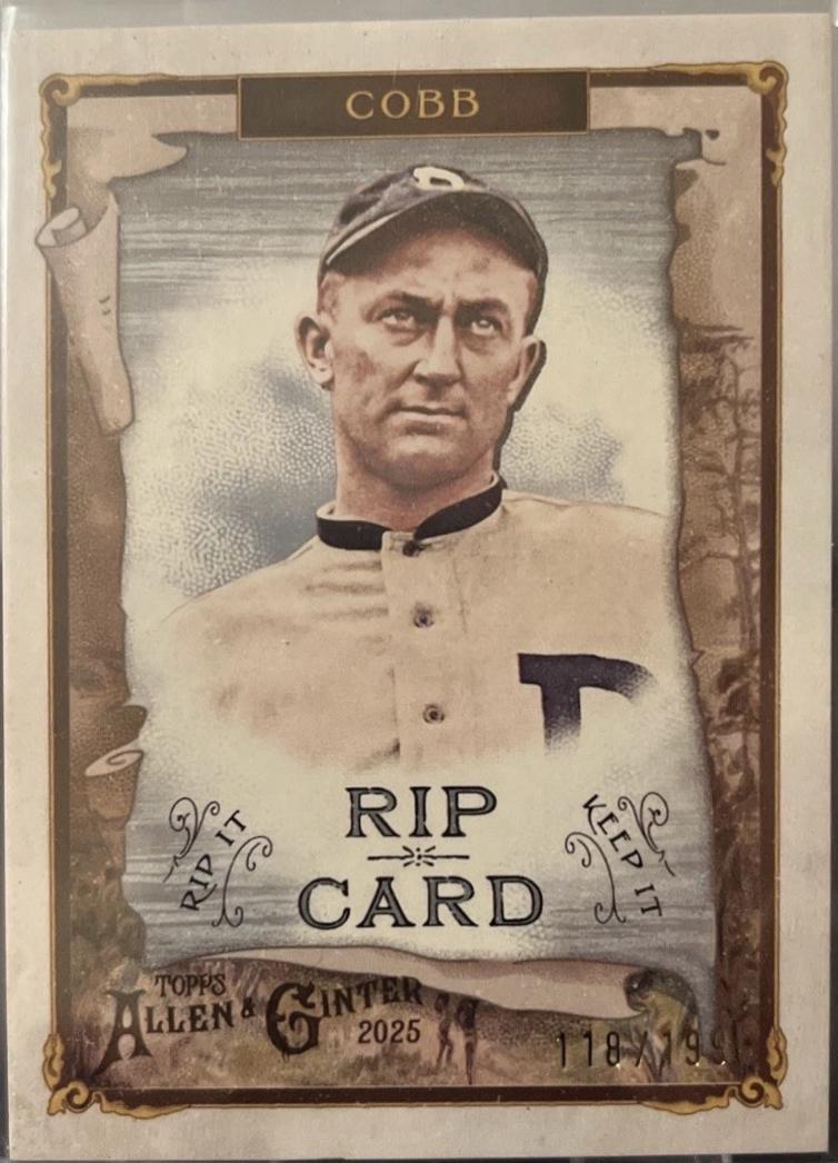 2025 Topps Allen and Ginter Rip Card Ty Cobb #RIP-29 card