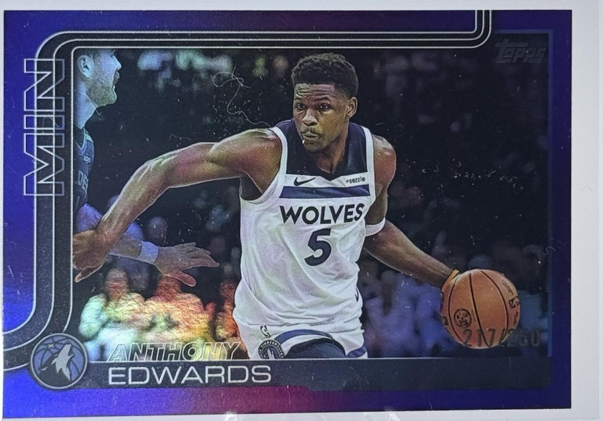 2025 Topps Anthony Edwards [Purple Rainbow] #108 card