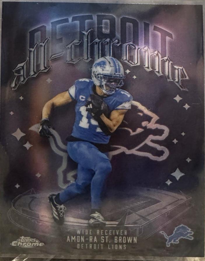 2025 Topps Chrome All Chrome Team Amon-Ra St. Brown [Refractor] #ACT-7 card