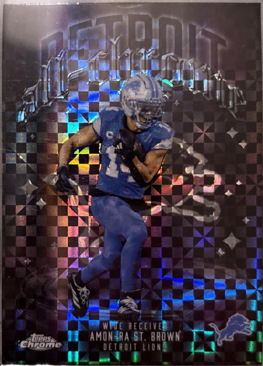2025 Topps Chrome All Chrome Team Amon-Ra St. Brown [X-Fractor] #ACT-7 card