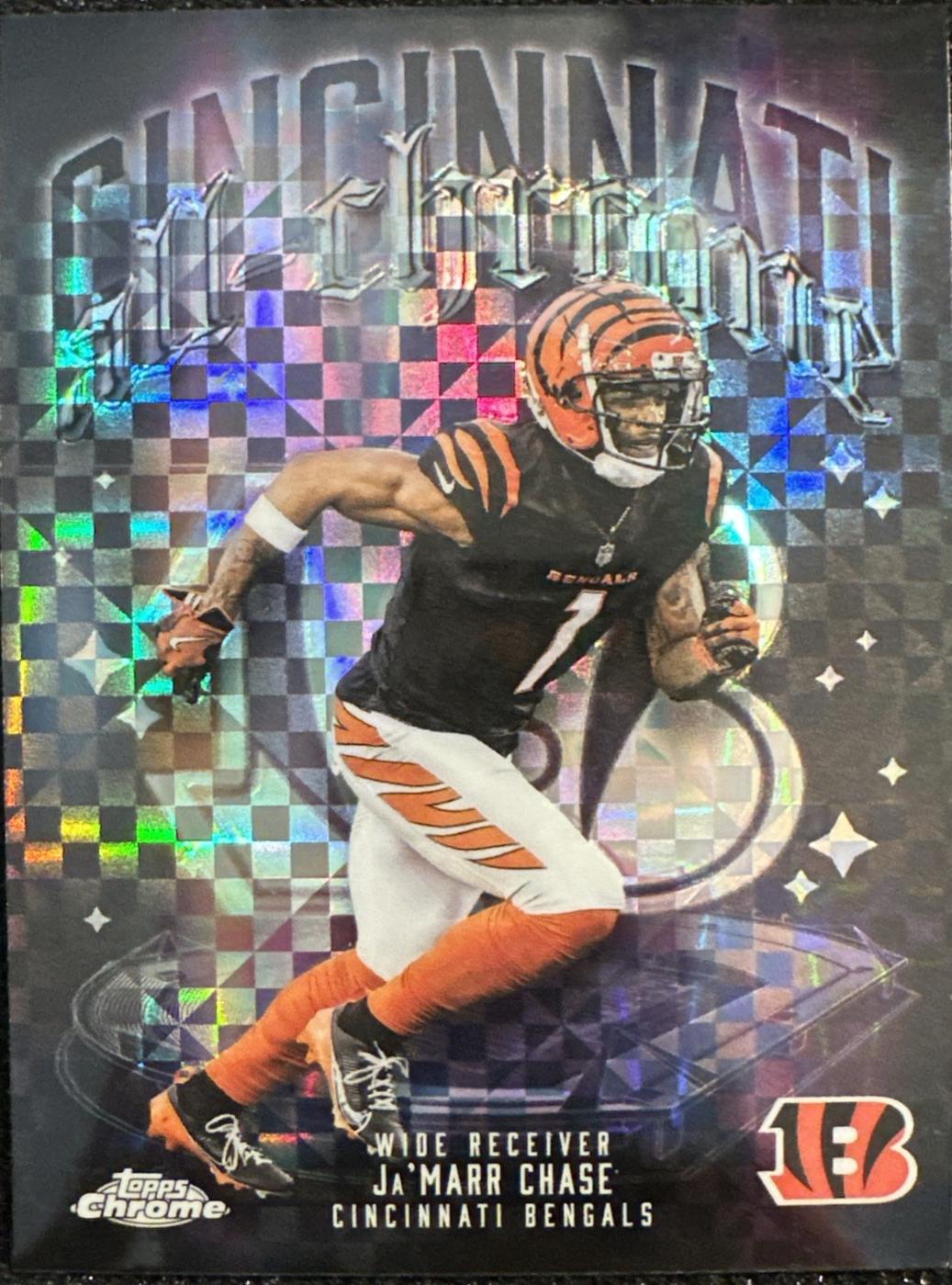 2025 Topps Chrome All Chrome Team Ja'Marr Chase [X-Fractor] #ACT-5 card
