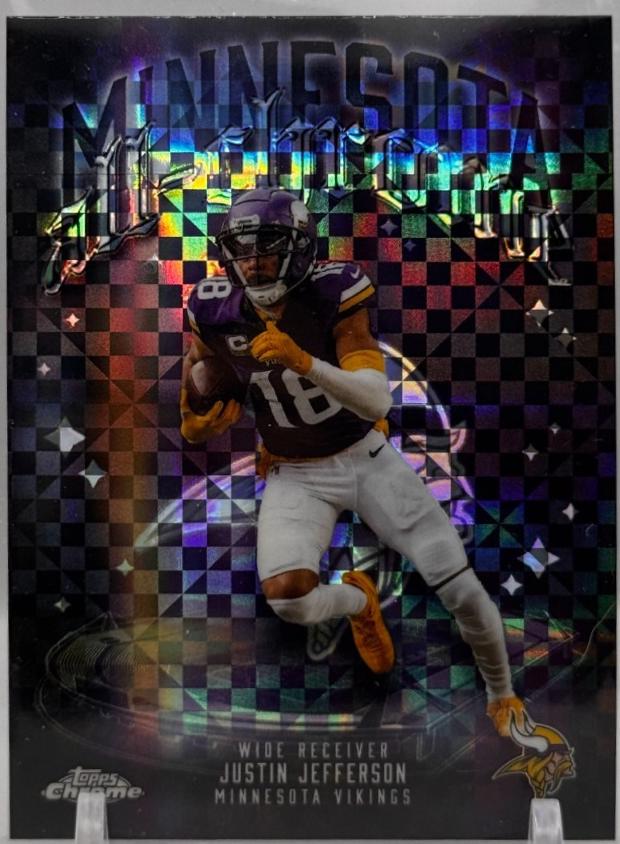 2025 Topps Chrome All Chrome Team Justin Jefferson [X-Fractor] #ACT-6 card