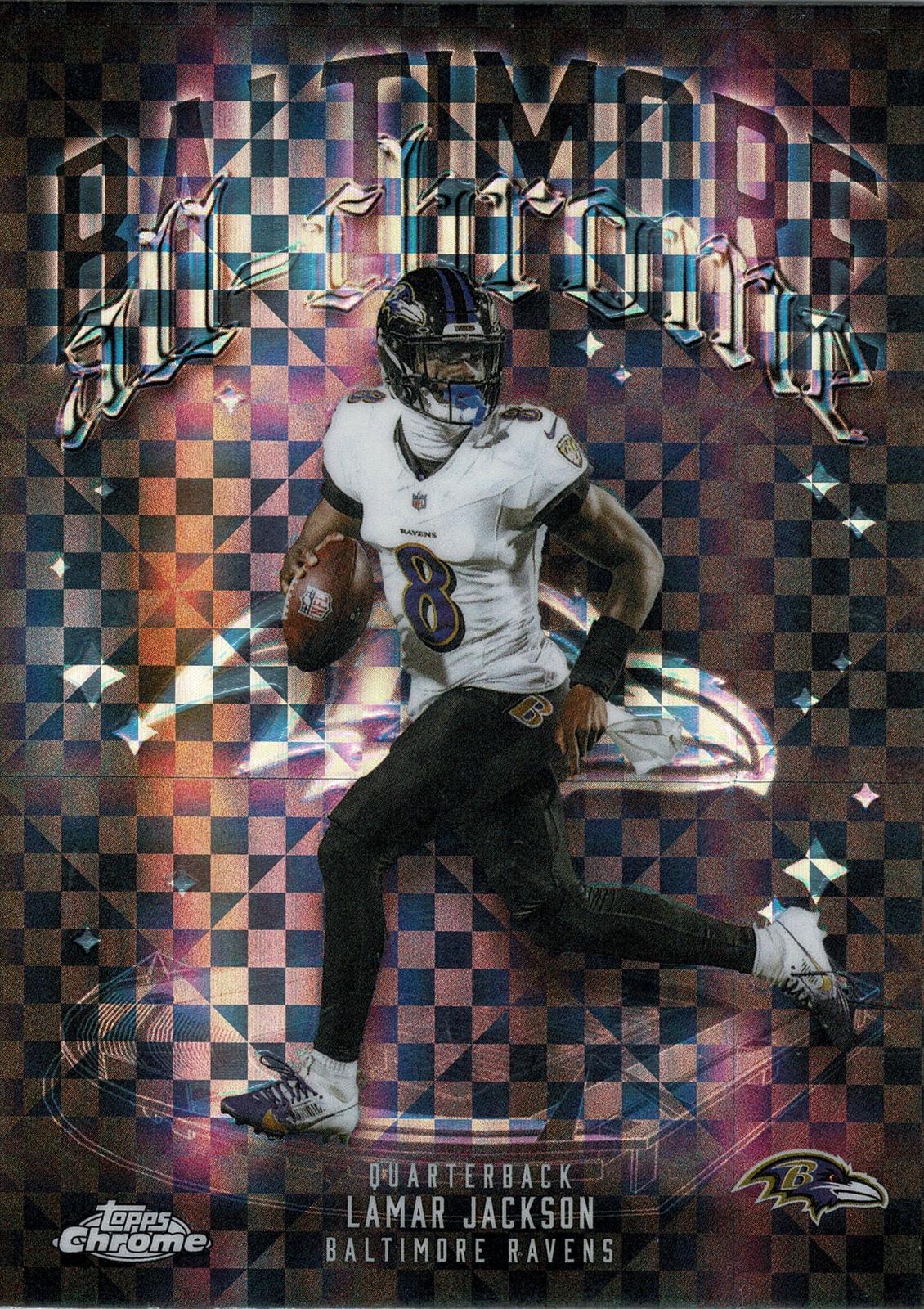 2025 Topps Chrome All Chrome Team Lamar Jackson [X-Fractor] #ACT-1 card