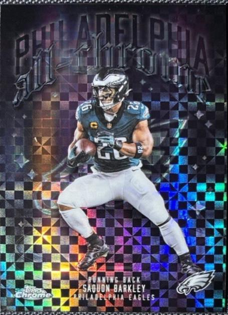 2025 Topps Chrome All Chrome Team Saquon Barkley [X-Fractor] #ACT-3 card