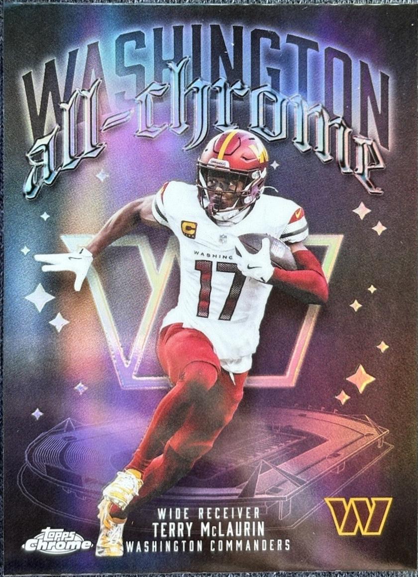 2025 Topps Chrome All Chrome Team Terry McLaurin [Refractor] #ACT-9 card