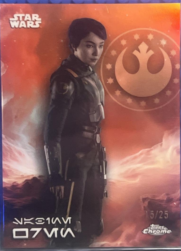 2025 Topps Chrome Aurebesh Sabine Wren [Rebel Orange Refractor] #AV-160 card