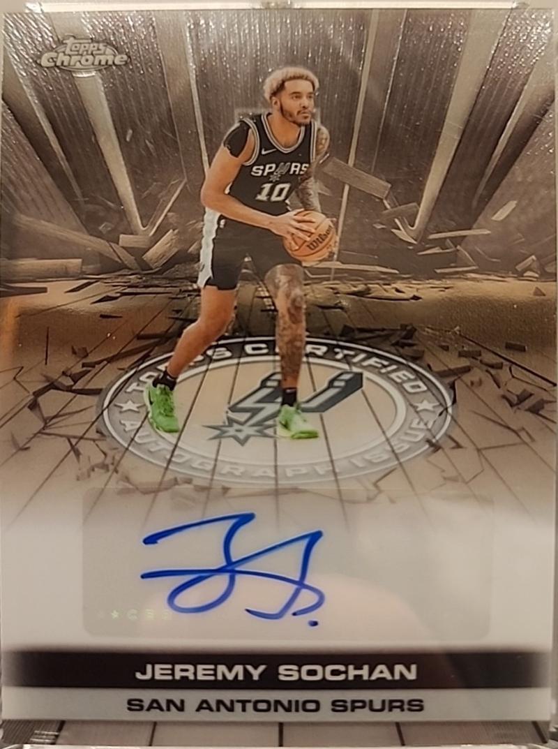 2025 Topps Chrome Autograph Issue Veteran Jeremy Sochan #TAU-JSO card