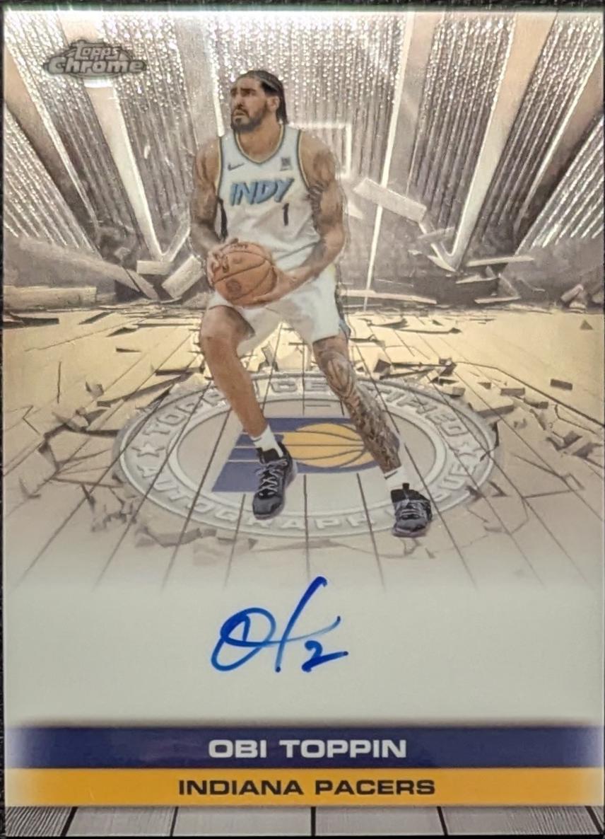 2025 Topps Chrome Autograph Issue Veteran Obi Toppin #TAU-OBI card