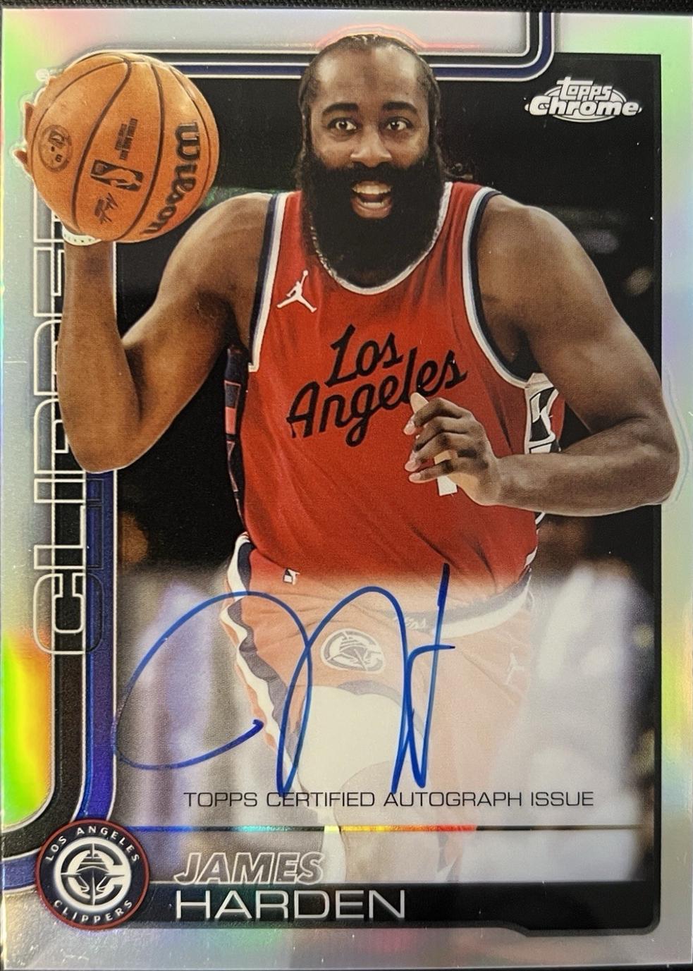 2025 Topps Chrome Autograph James Harden [Refractor] #TCA-JH card