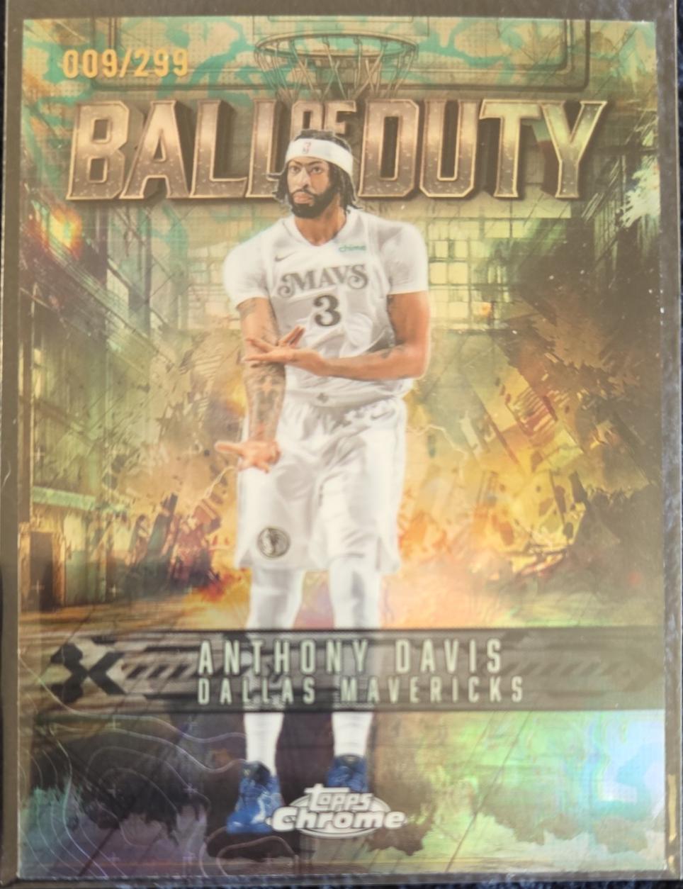 2025 Topps Chrome Ball Of Duty Anthony Davis [Teal Refractor] #BD-2 card