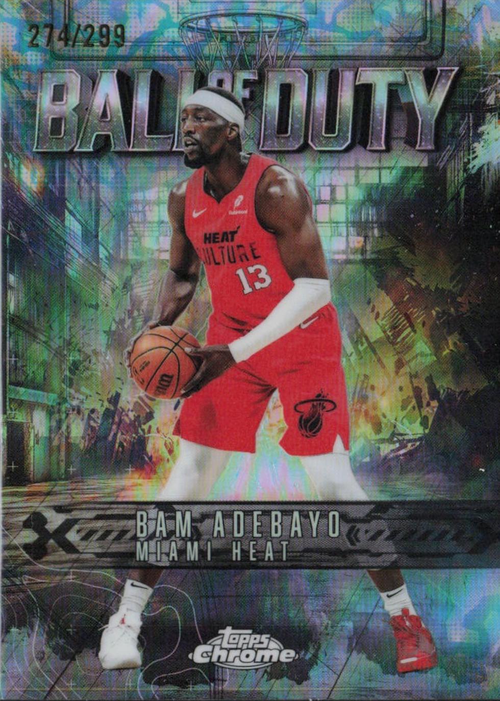 2025 Topps Chrome Ball Of Duty Bam Adebayo [Teal Refractor] #BD-15 card