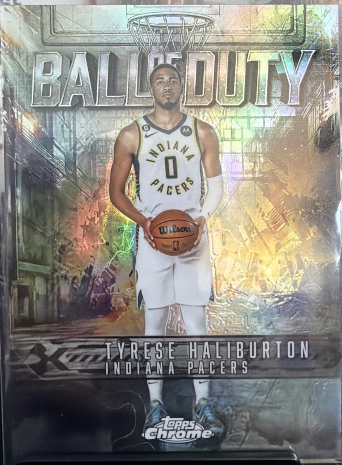 2025 Topps Chrome Ball Of Duty Tyrese Haliburton [Refractor] #BD-12 card