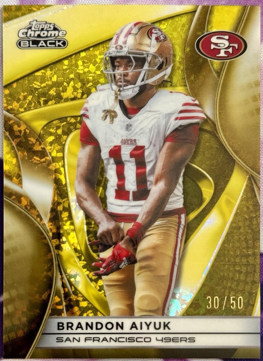 2025 Topps Chrome Black Brandon Aiyuk [Gold Mini-Diamond] #90 card