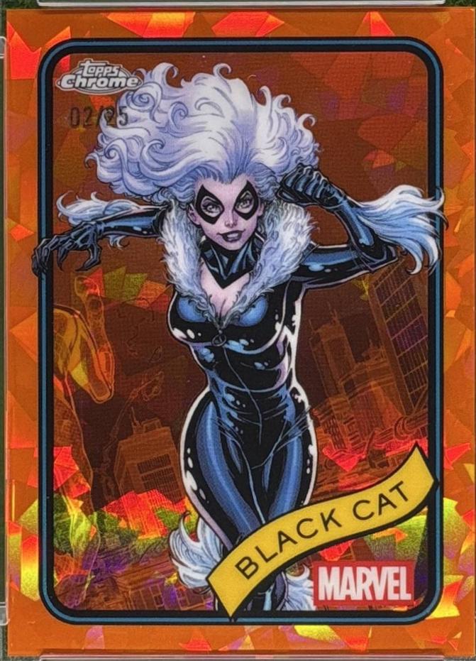 2025 Topps Chrome Black Cat [Orange Sapphire] #106 card