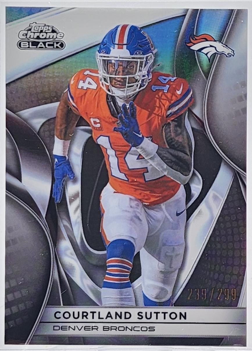 2025 Topps Chrome Black Courtland Sutton [Refractor] #34 card