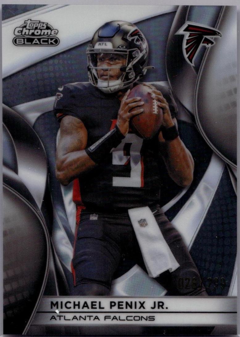 2025 Topps Chrome Black Michael Penix Jr. [Refractor] #6 card