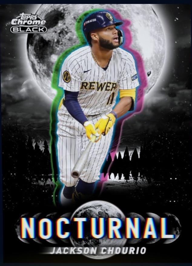 2025 Topps Chrome Black Nocturnal Jackson Chourio #NOC-18 card
