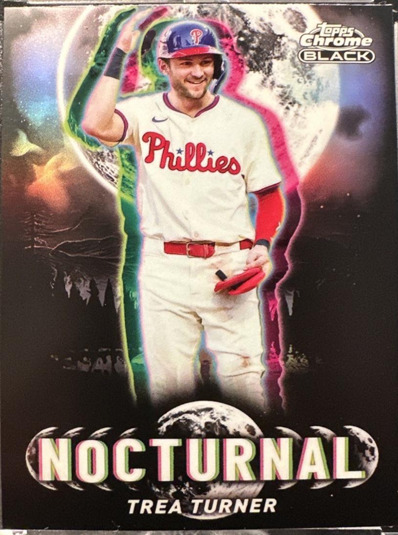 2025 Topps Chrome Black Nocturnal Trea Turner #NOC-23 card