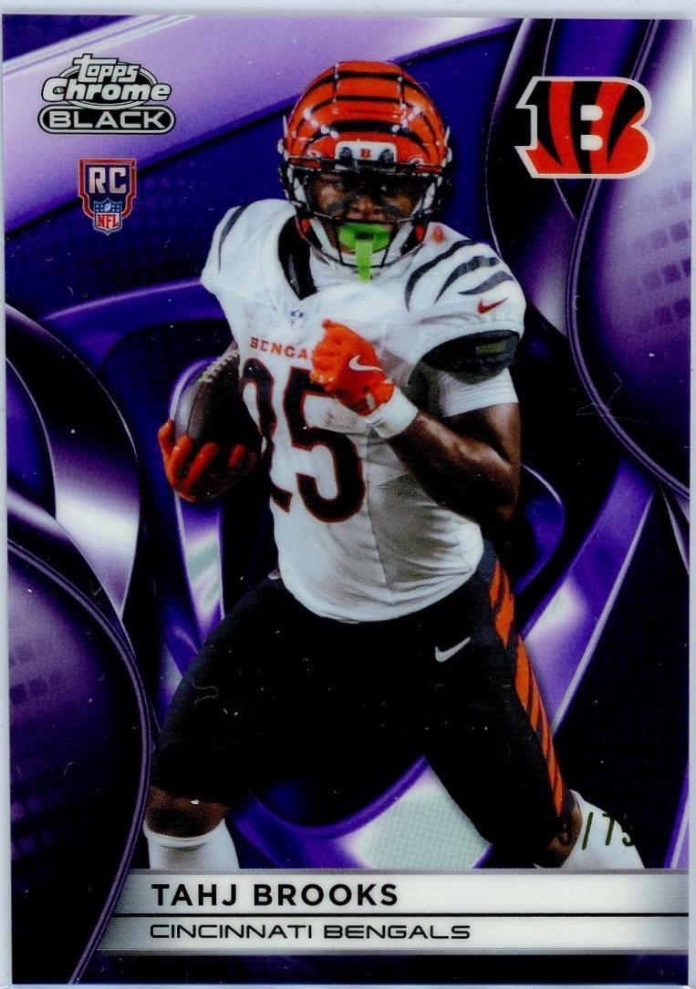2025 Topps Chrome Black Tahj Brooks [Purple Refractor] #109 card