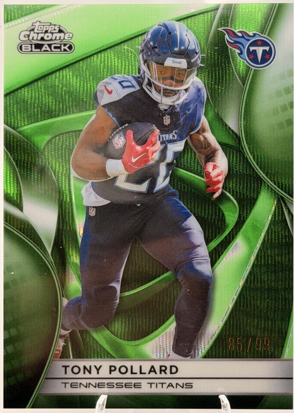 2025 Topps Chrome Black Tony Pollard [Green Wave Refractor] #98 card
