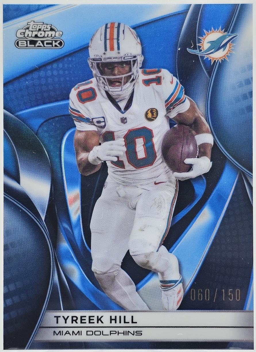 2025 Topps Chrome Black Tyreek Hill [Blue Refractor] #62 card