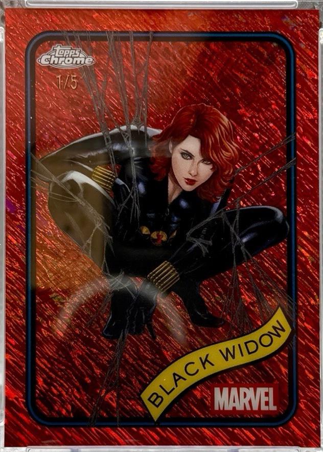 2025 Topps Chrome Black Widow [Red Shimmer] #129 card