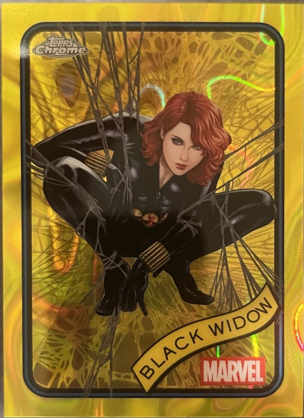 2025 Topps Chrome Black Widow [Yellow Lava] #129 card