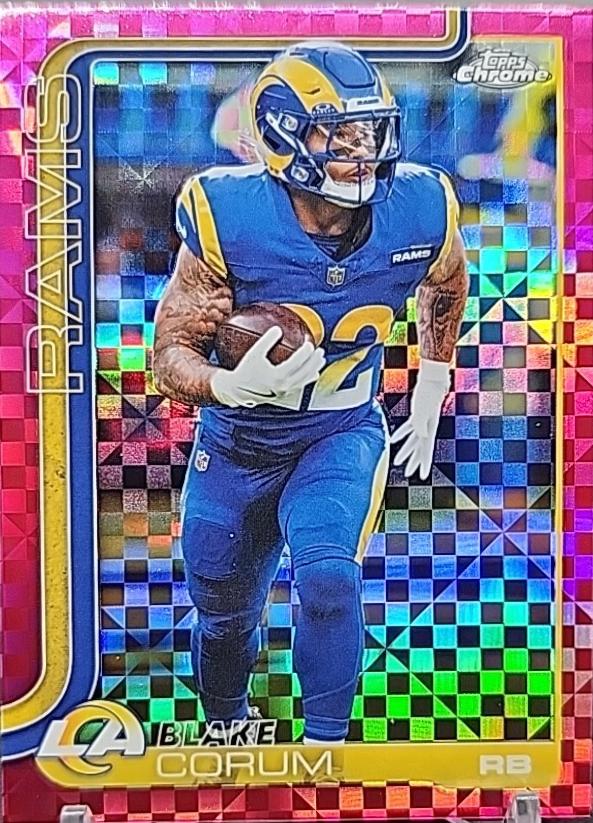 2025 Topps Chrome Blake Corum [X-Fractor Pink] #171 card