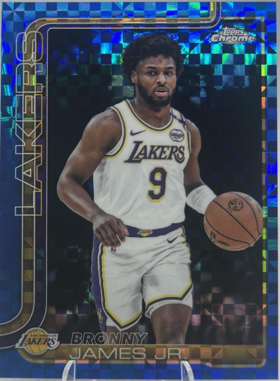 2025 Topps Chrome Bronny James Jr. [Blue X-Fractor] #182 card