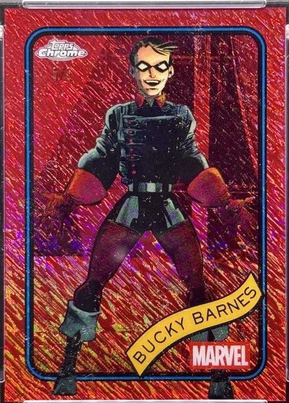 2025 Topps Chrome Bucky Barnes [Red Shimmer] #124 card