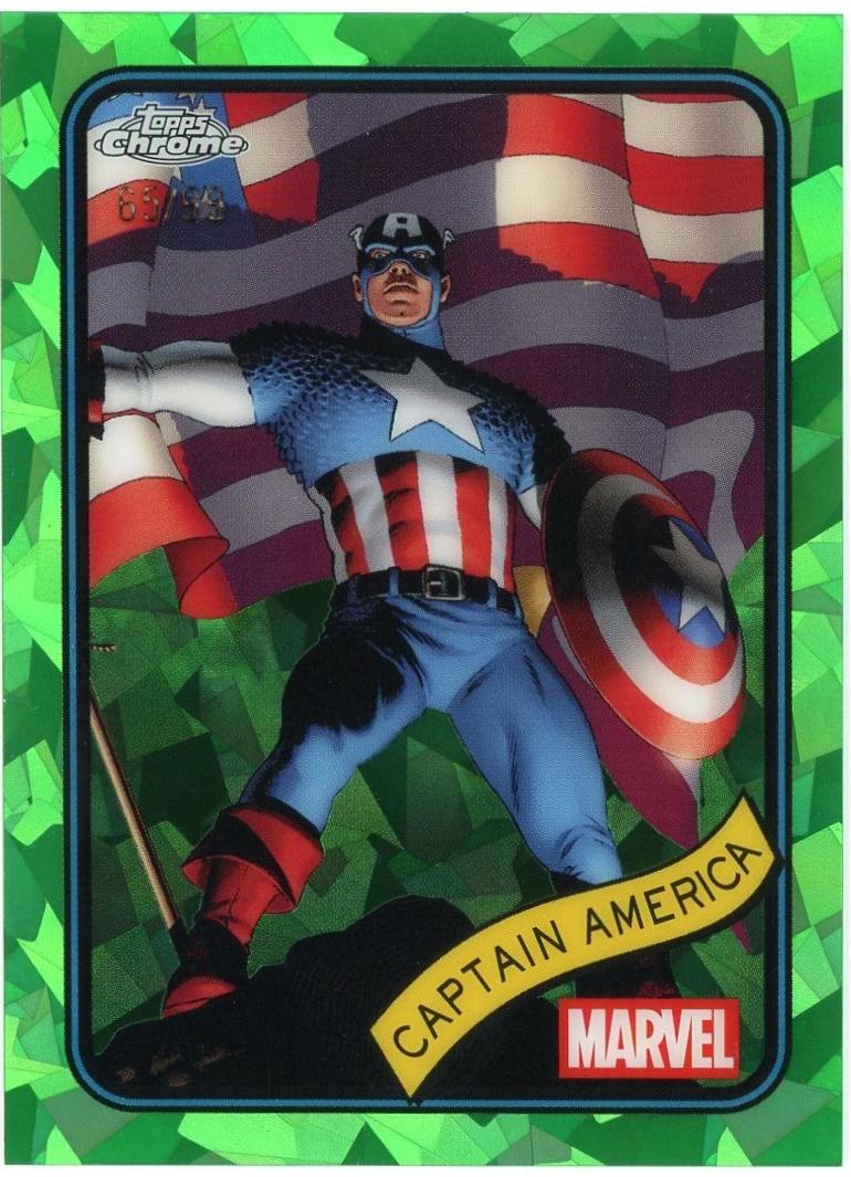 2025 Topps Chrome Captain America [Green Sapphire] #185 card