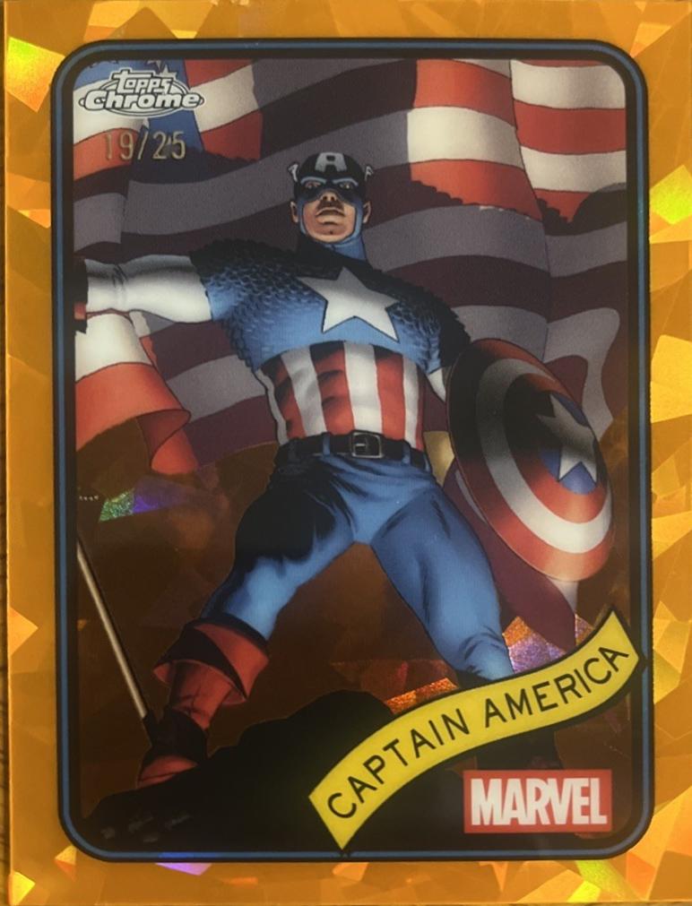 2025 Topps Chrome Captain America [Orange Sapphire] #185 card