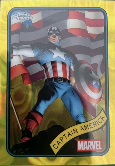 2025 Topps Chrome Captain America [Yellow Lava] #185 card
